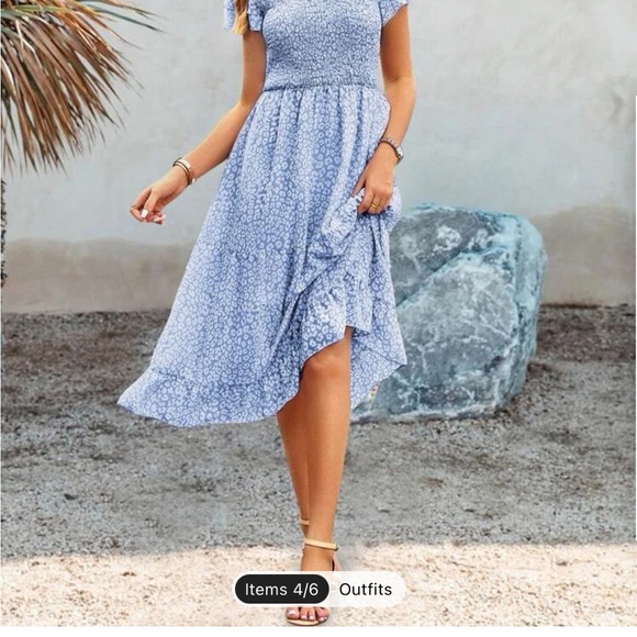 Brand new size large dress from Shein. blue animal print - Picture 4 of 4